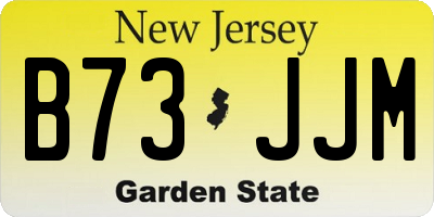 NJ license plate B73JJM