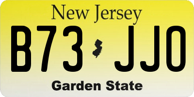 NJ license plate B73JJO