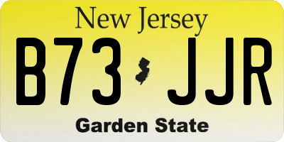 NJ license plate B73JJR