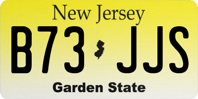 NJ license plate B73JJS