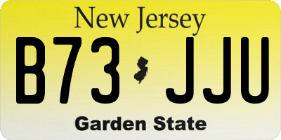 NJ license plate B73JJU