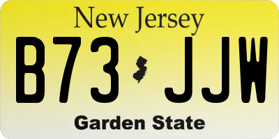 NJ license plate B73JJW