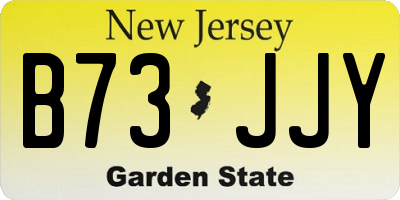 NJ license plate B73JJY
