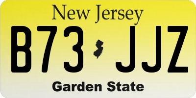 NJ license plate B73JJZ