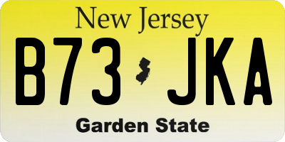NJ license plate B73JKA