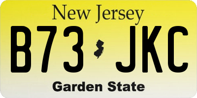NJ license plate B73JKC