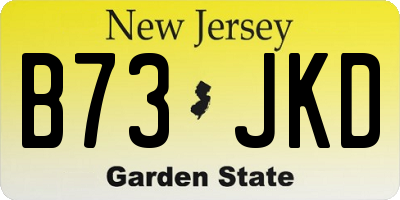 NJ license plate B73JKD