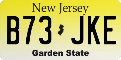 NJ license plate B73JKE