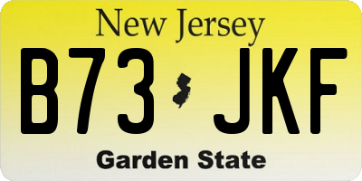 NJ license plate B73JKF