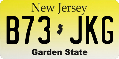 NJ license plate B73JKG