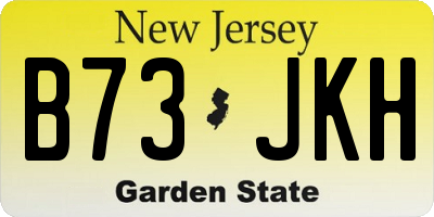 NJ license plate B73JKH