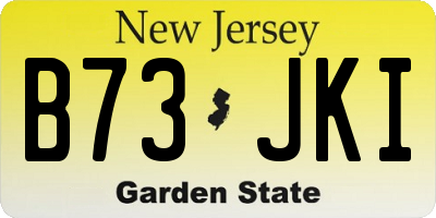 NJ license plate B73JKI
