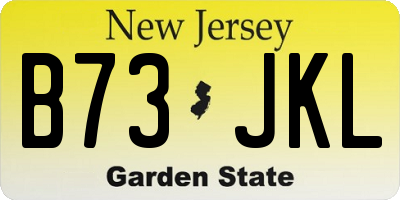 NJ license plate B73JKL