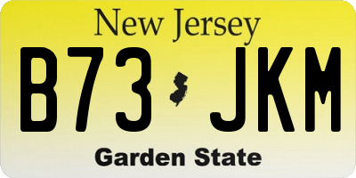 NJ license plate B73JKM