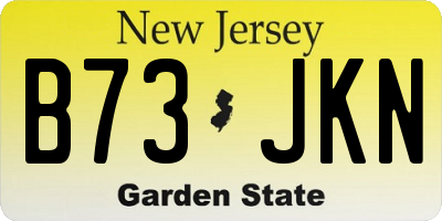 NJ license plate B73JKN