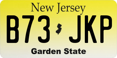NJ license plate B73JKP