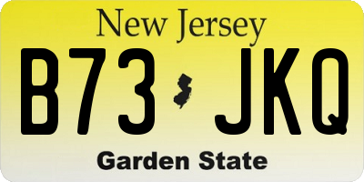NJ license plate B73JKQ