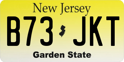 NJ license plate B73JKT