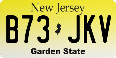 NJ license plate B73JKV