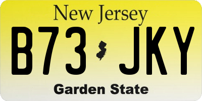 NJ license plate B73JKY