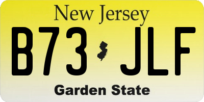 NJ license plate B73JLF