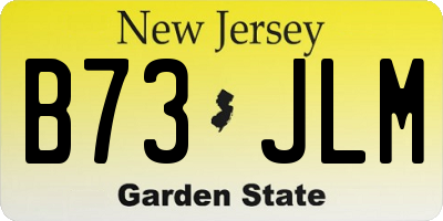 NJ license plate B73JLM
