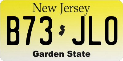 NJ license plate B73JLO
