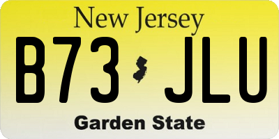 NJ license plate B73JLU