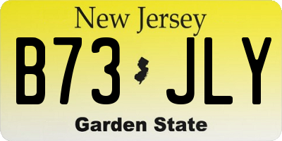 NJ license plate B73JLY