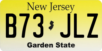 NJ license plate B73JLZ