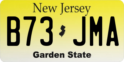 NJ license plate B73JMA