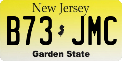 NJ license plate B73JMC