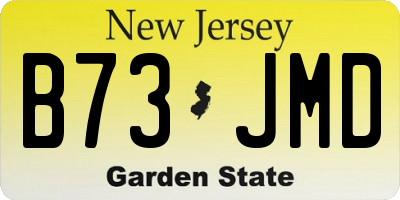 NJ license plate B73JMD