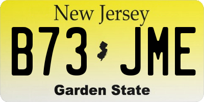 NJ license plate B73JME