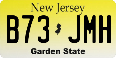 NJ license plate B73JMH