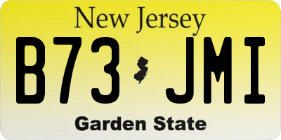 NJ license plate B73JMI