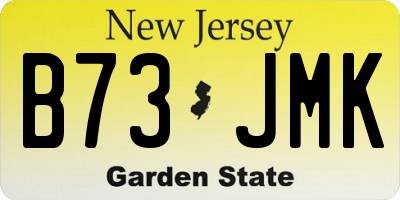 NJ license plate B73JMK