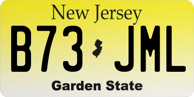 NJ license plate B73JML