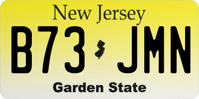 NJ license plate B73JMN
