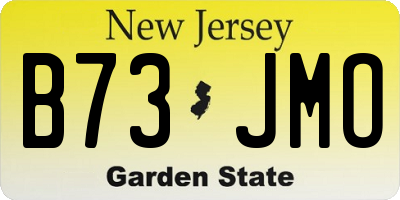 NJ license plate B73JMO