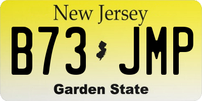 NJ license plate B73JMP