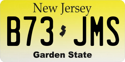 NJ license plate B73JMS