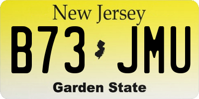 NJ license plate B73JMU