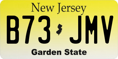 NJ license plate B73JMV