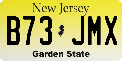 NJ license plate B73JMX