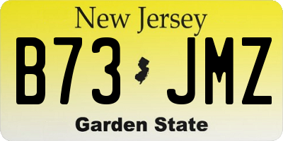 NJ license plate B73JMZ