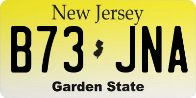 NJ license plate B73JNA