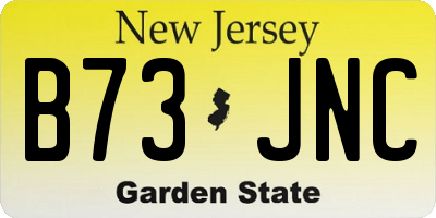 NJ license plate B73JNC