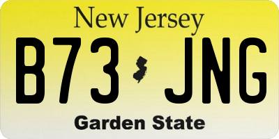 NJ license plate B73JNG
