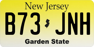 NJ license plate B73JNH